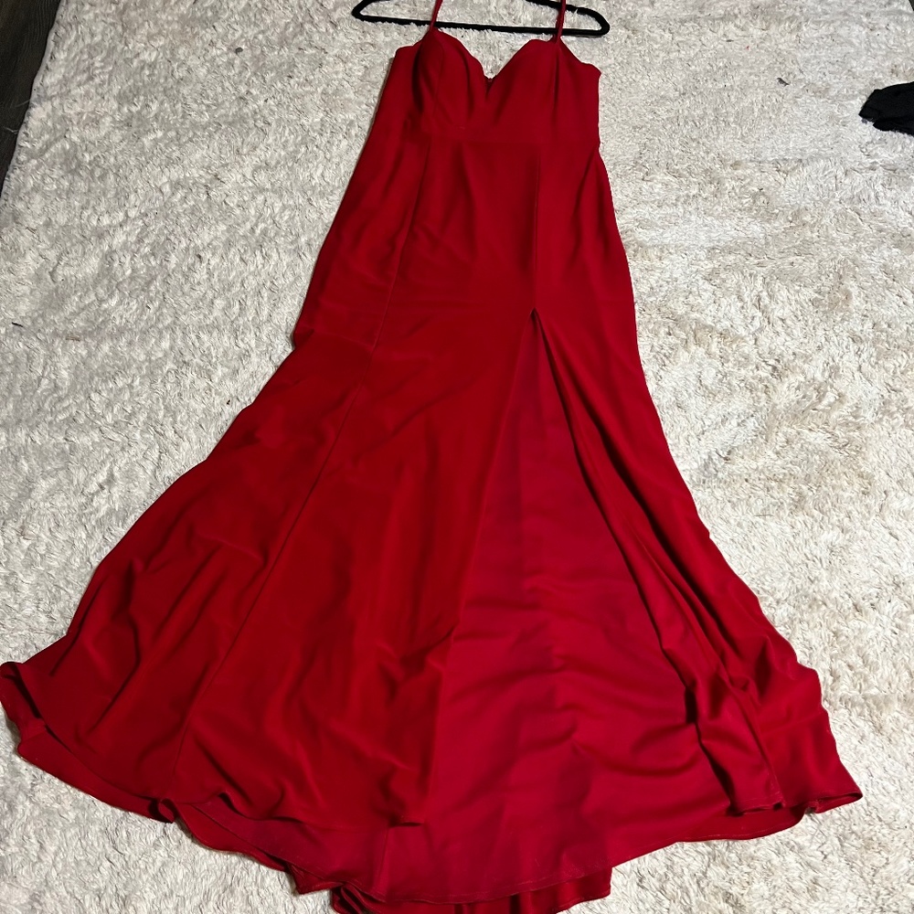 Red evening gown